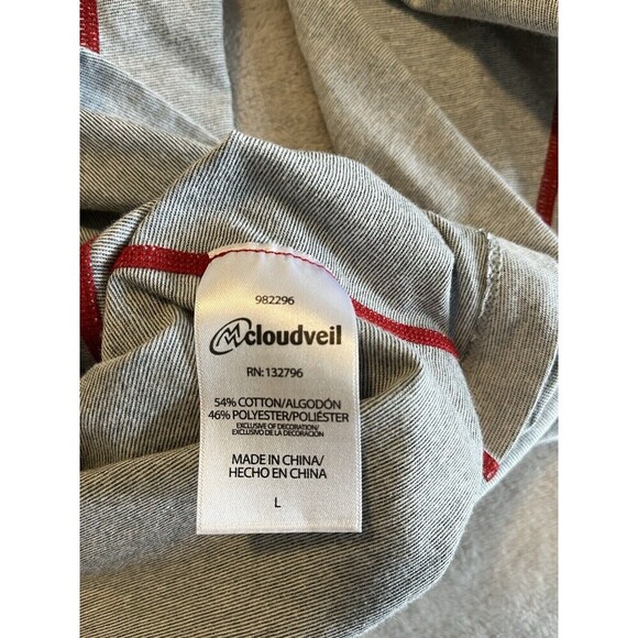 Cloudveil Shirt Men’s L Large Gray 1/4 Zip Base Layer Cotton Blend Long Sleeve - Picture 6 of 7